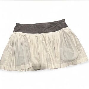 Lululemon Athletica White and Gray Tennis Skirt with Built In Shorts